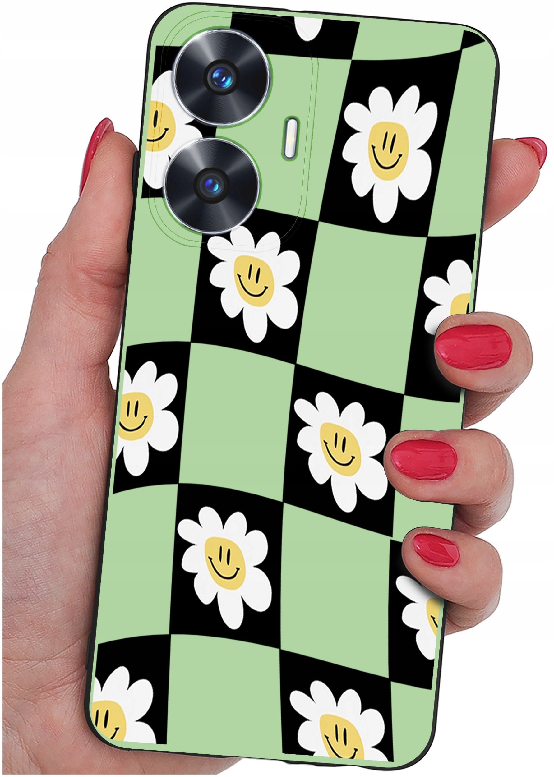 ETUI do Realme C55 WZORY |SILIKONOWE MATT CASE + SZKŁO 9H