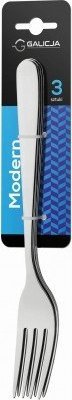 Galicja Widelec stołowy obiadowy Modern srebrny 3 sztuki