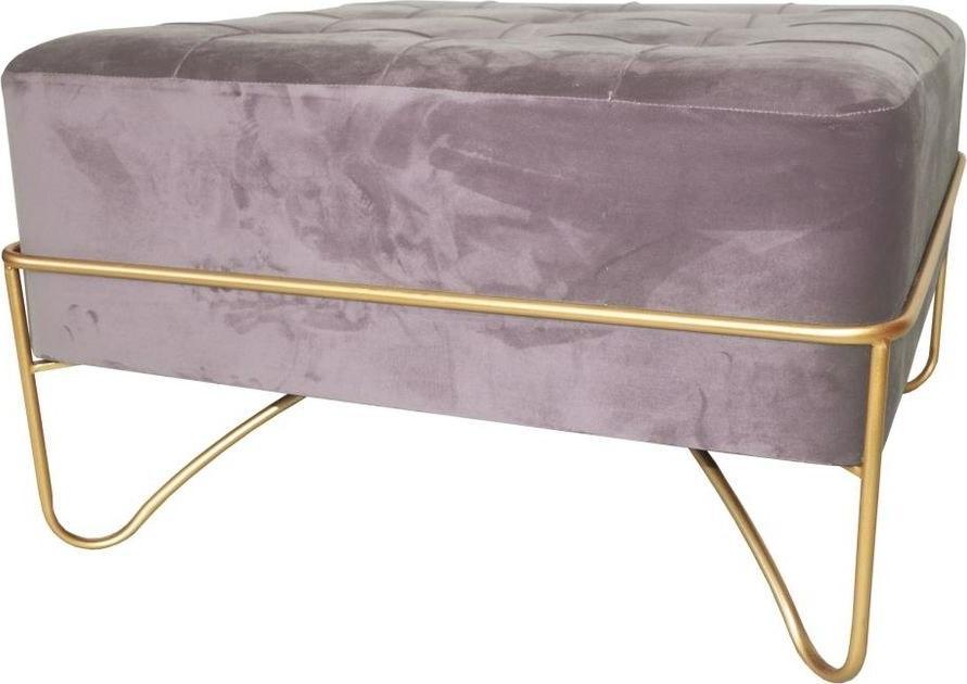 DKD Home Decor Taboret DKD Home Decor Różowy Poliester Piana Metal Złoty Drewno MDF (80 x 80 x 47 cm)