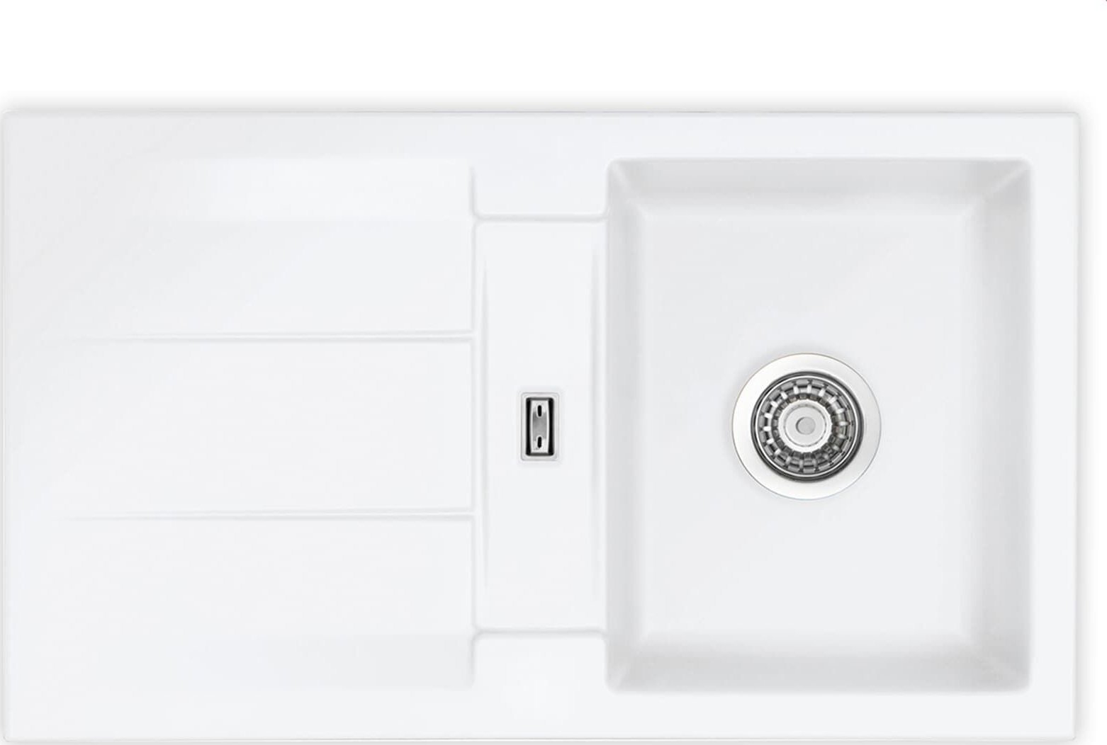 Zlewozmywak SYSTEMCERAM Systemceram Genea 87 Polar, zlewozmywak ceramiczny, korek manualny