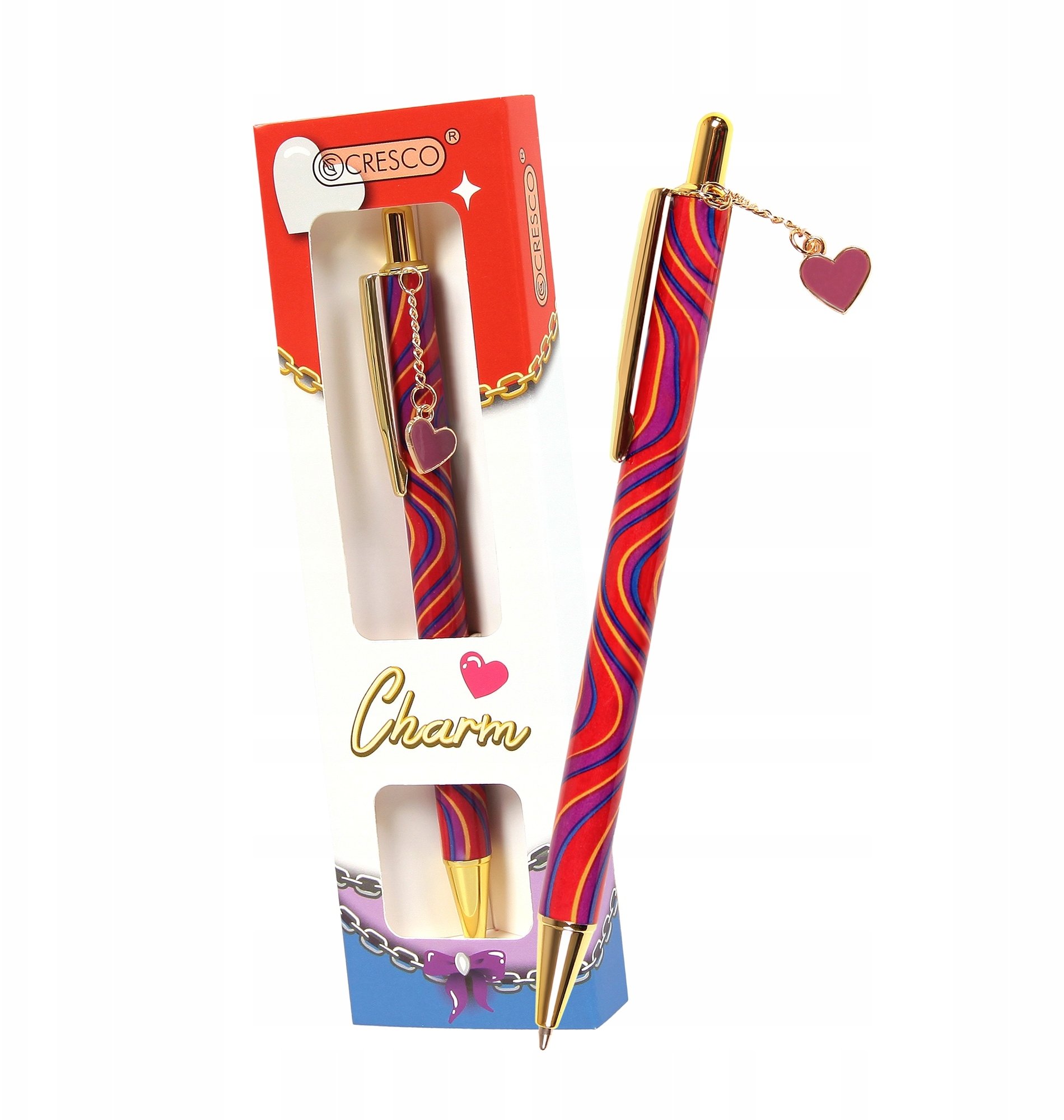 Długopis Charm serce czerwone w etui