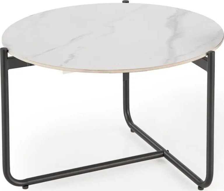 Halmar Stolik kawowy ACUNA 60x60 biały marmur/czarny HALMAR