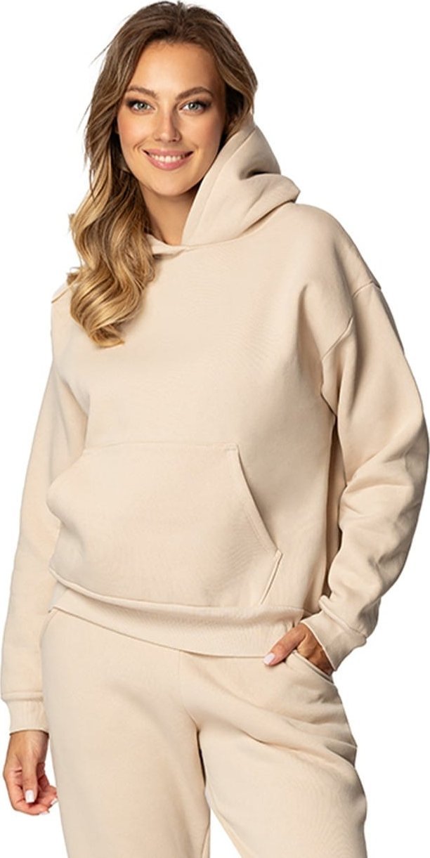 Dkaren Bluza DK-K-B6 BEŻ BAWEŁNA GRUBA (kolor beżowy, rozmiar L)