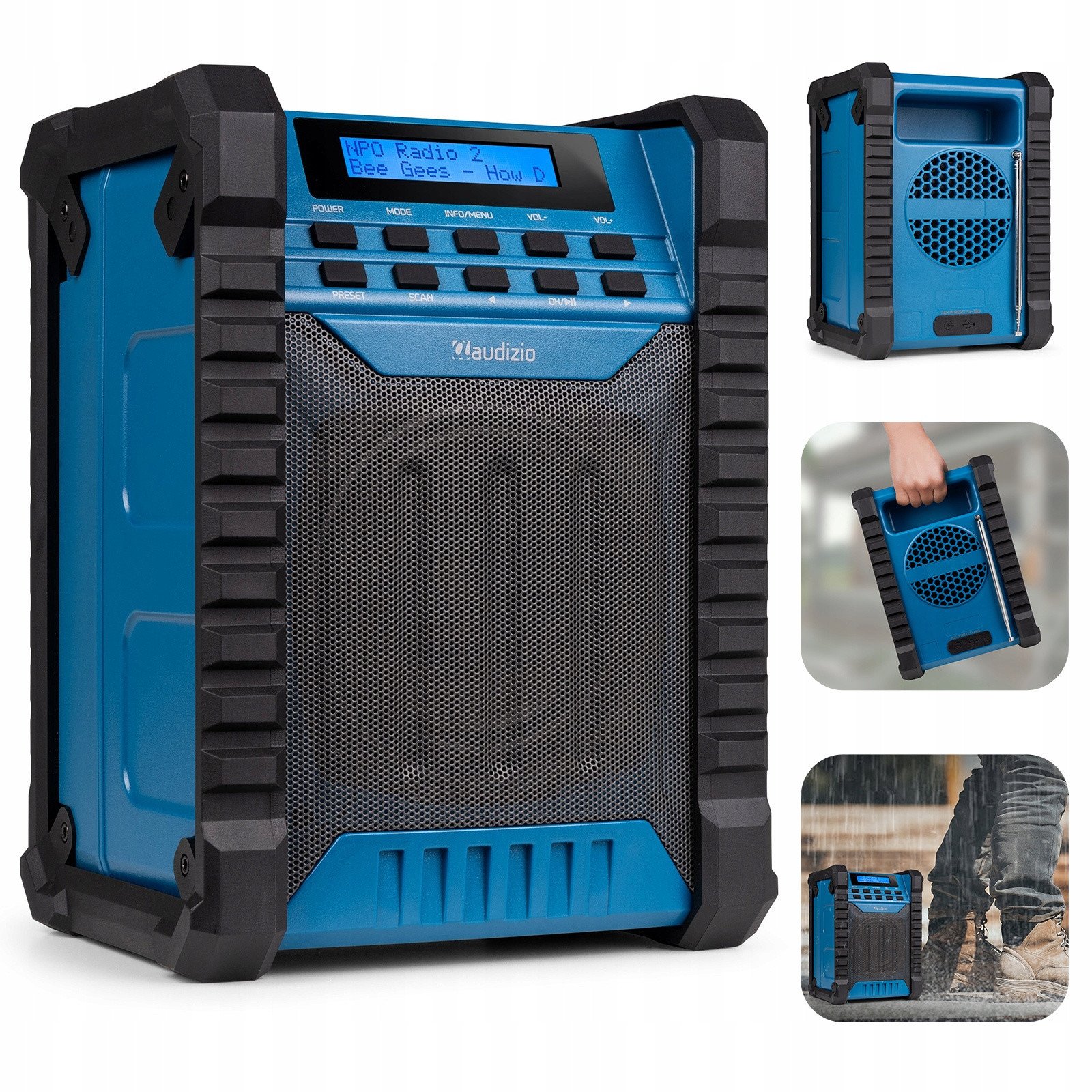 Radioodtwarzacz Audizio Radio budowlane Temi Jobsite DAB+ FM z akumulatorem one size