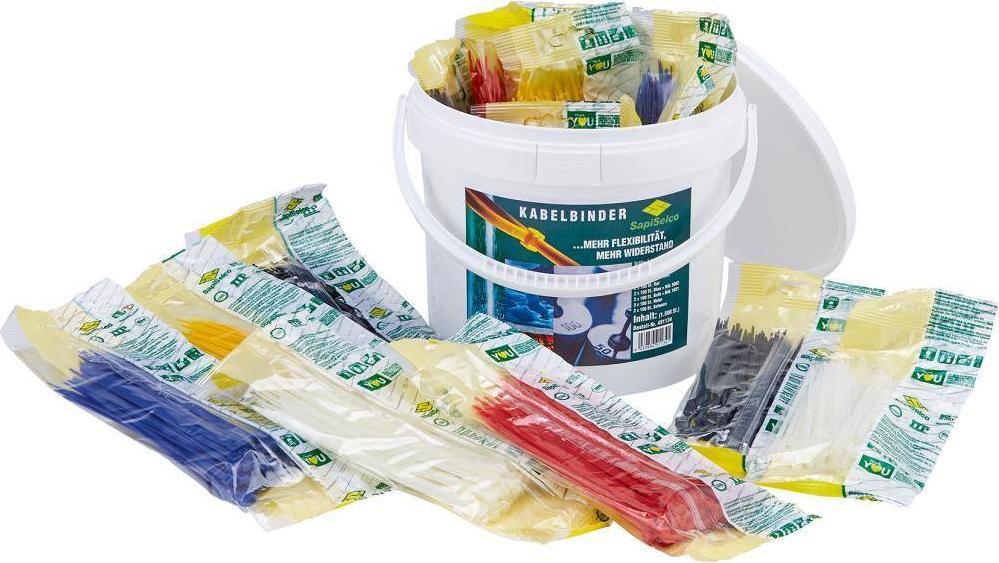 Sapiselco Asortyment opasek kablowych z nylonu 1500-czesciowy SapiSelco