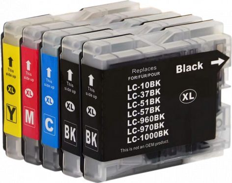 Tusz Brother 5x Tusz Do Brother LC-970 LC-1000 24/18ml CMYK