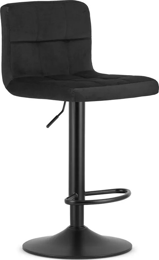 Elior Czarny hoker kuchenny z aksamitnym siedziskiem - Fazi 4X