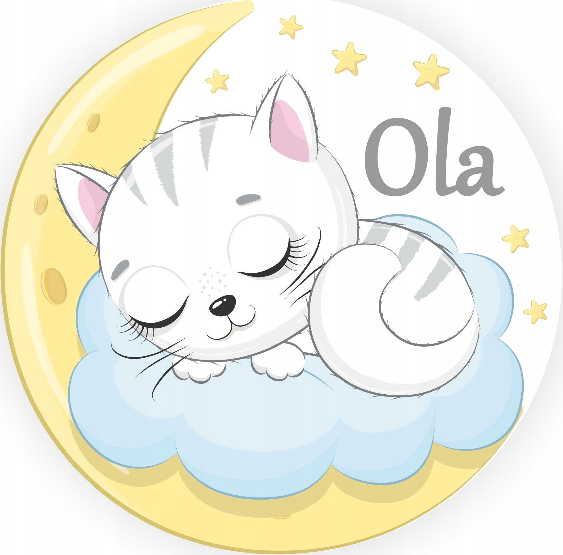 naSciane Lampka nocna księżyc kotek chmurka z imieniem LED