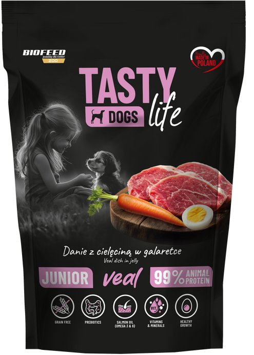 Tasty Dogs Life Junior Danie z cielęciną w galaretce 500g