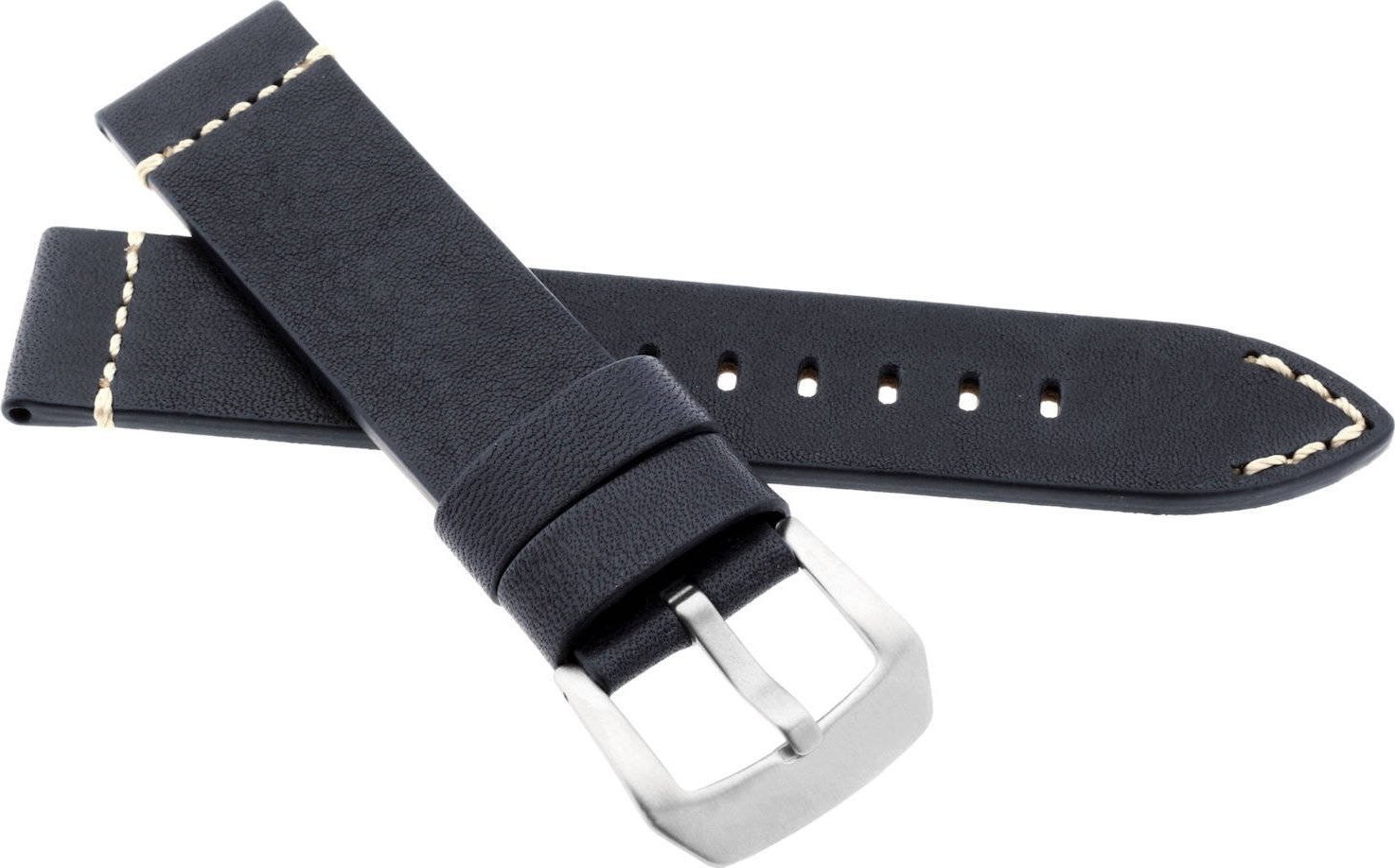 JVD Skórzany pasek do zegarka 22 mm JVD R42309-22 granatowy