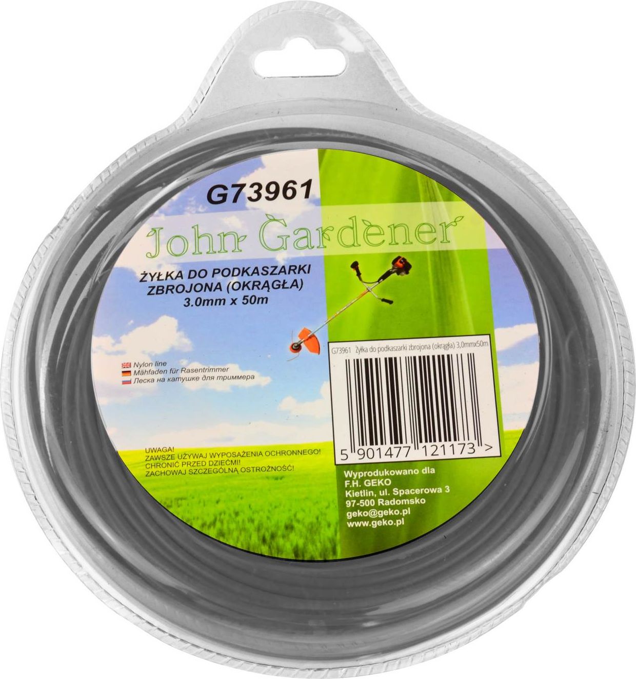 Geko Żyłka do podkaszarki zbrojona (okrągła) 3,0mmx50m (20)