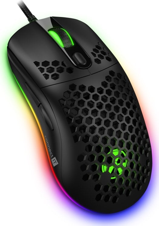 Mysz Connect IT BATTLE AIR 2 profesjonalna optyczna mysz, 12800 DPI, czarna