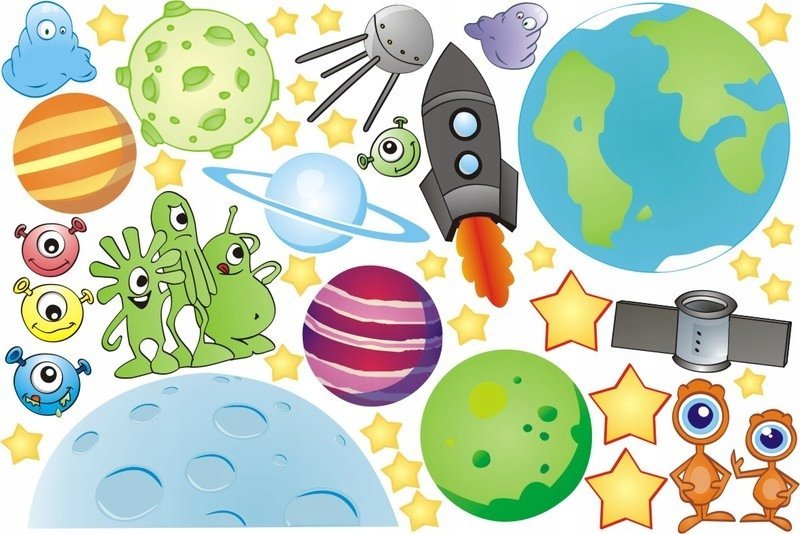 naSciane Naklejka na ścianę KOSMOS planety ufo dla dzieci !