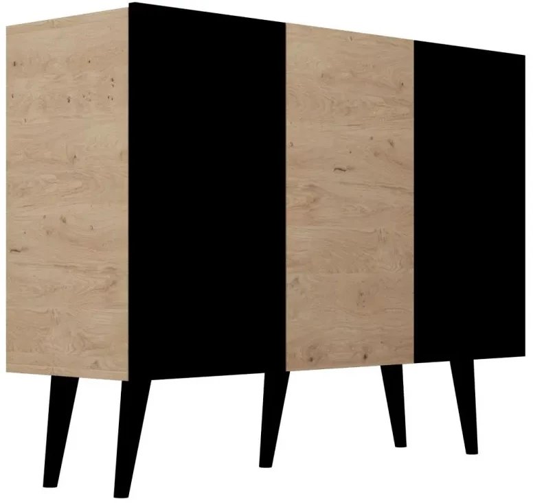 Komoda TORONTO 120 dąb artisan/czarna KOCOT MEBLE