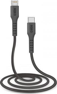 Kabel USB SBS Mobile USB-C - Lightning 1 m Czarny (TECABLELIGTC1K)