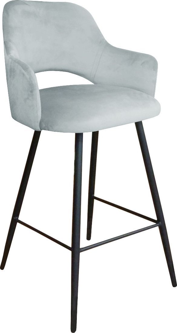 Atos Hoker NAPO VELVET jasno szary na czarnych metalowych nogach ATOS