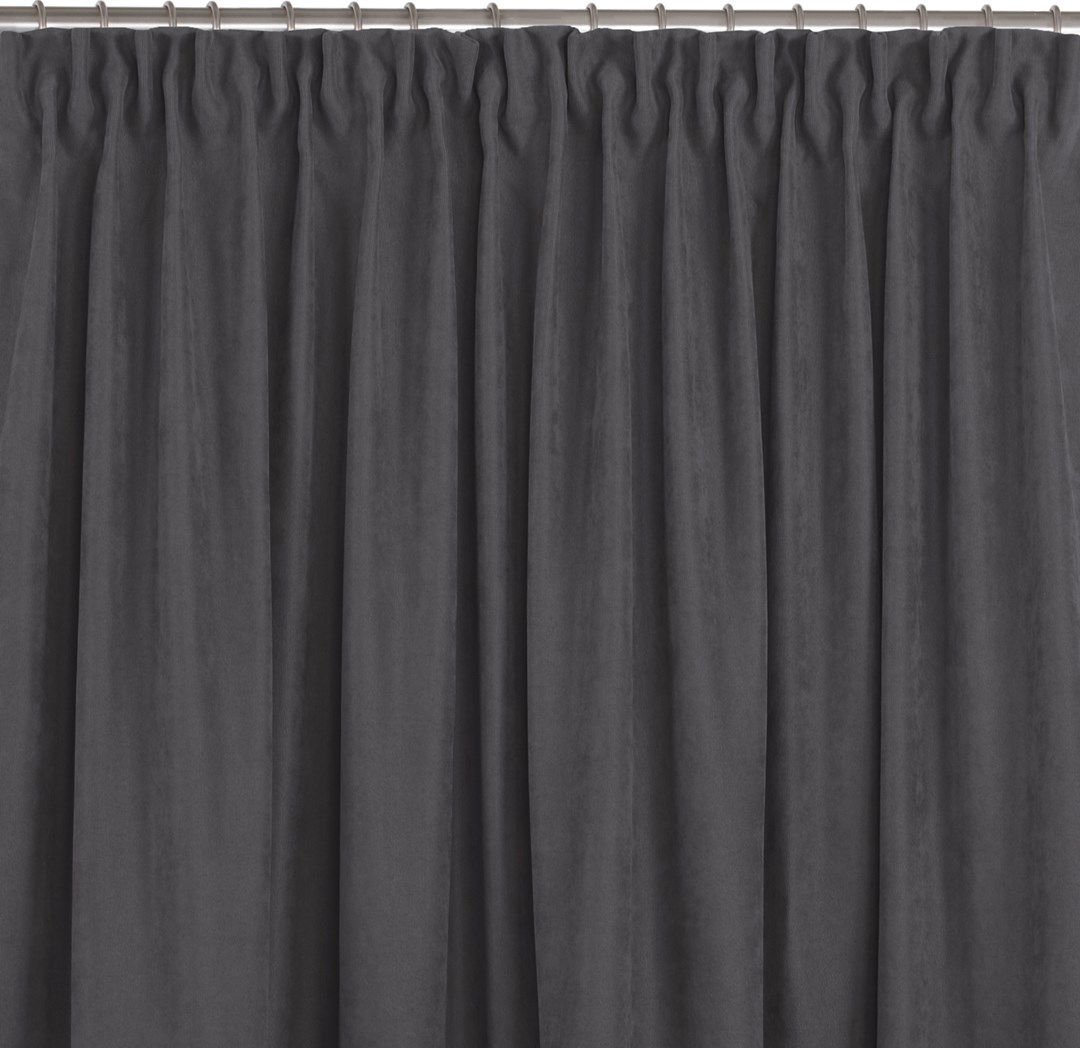 Homede Homede Zasłona MILANA szenilowa na taśmie smok 420x225 grafitowa wzór 1