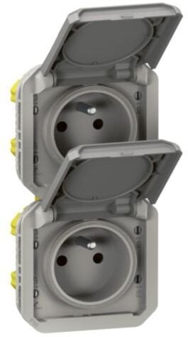 Legrand NOWE PLEXO Gniazdo 2x2P+Z pionowe mechanizm 16A - 250V AC szare 069563L