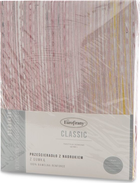 Eurofirany PRZEŚCIERADŁO Z GUMKĄ PRINT 1 180 X 200 CM FIOLETOWY