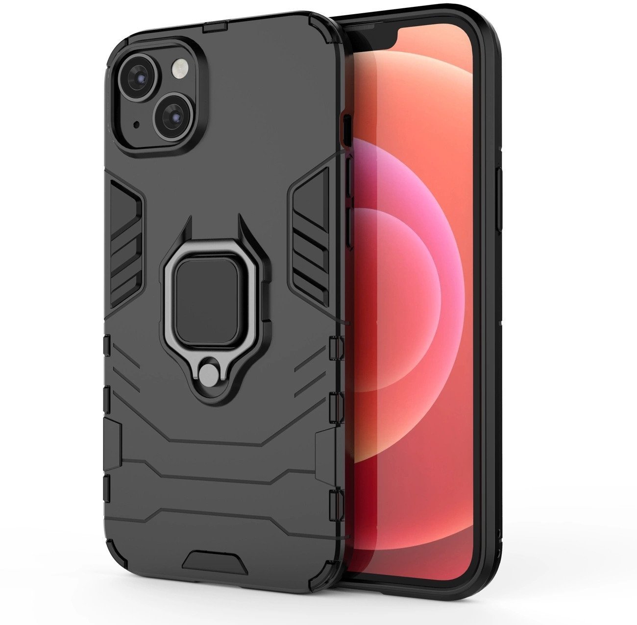 Ring Armor etui do iPhone 14 Plus pancerny pokrowiec uchwyt magnetyczny ring czarne