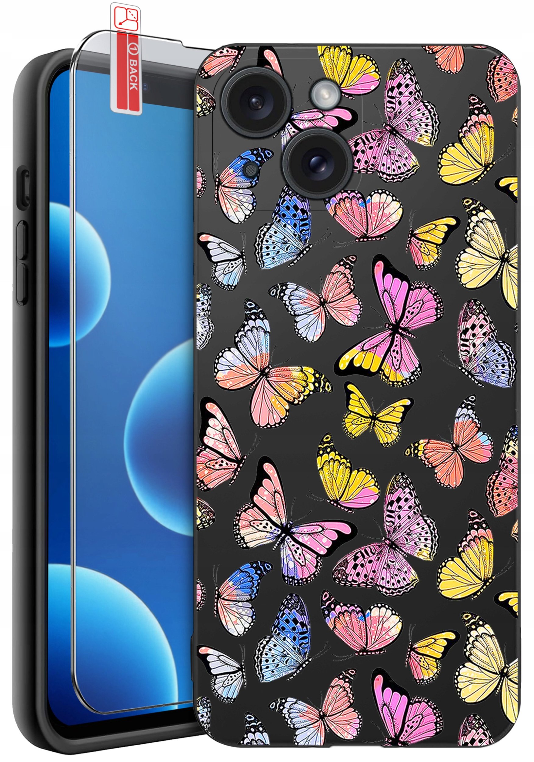 ETUI do iPhone 13 | 14 | WZORY | SILIKONOWE MATT CASE + SZKŁO 9H