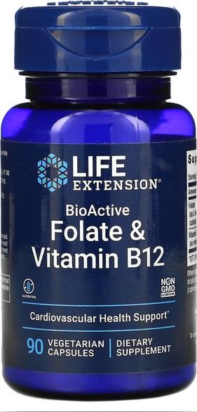 Life Extension Life Extension - BioActive, Kwas Foliowy & Witamina B12, 90 vkaps