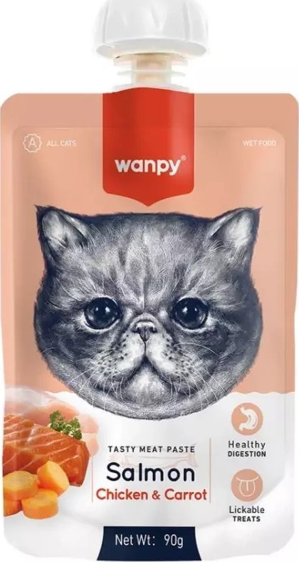 Wanpy Wanpy Pasta Dla Kota Łosoś Warzywa 90g