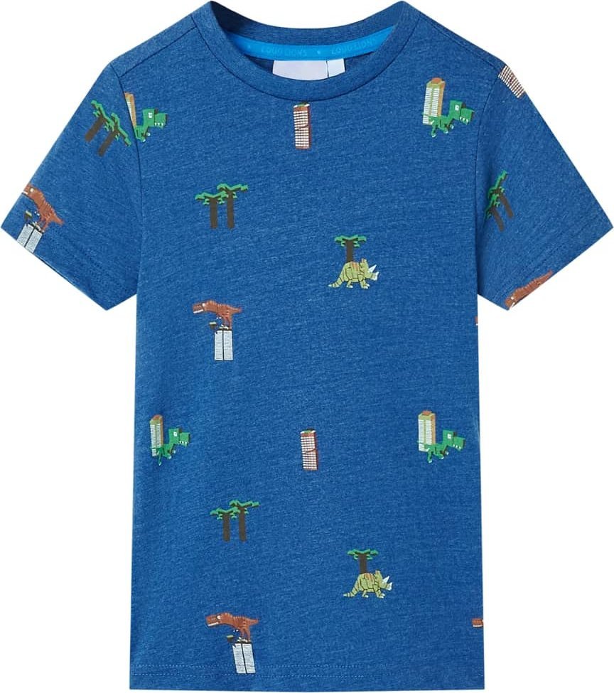 vidaXL Koszulka dziecięca, ciemnoniebieski melanż, 104