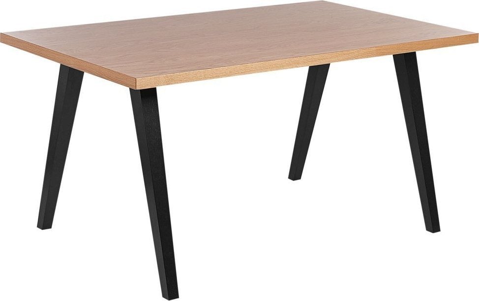 Beliani Stół do jadalni 150 x 90 cm jasne drewno z czarnym LENISTER!