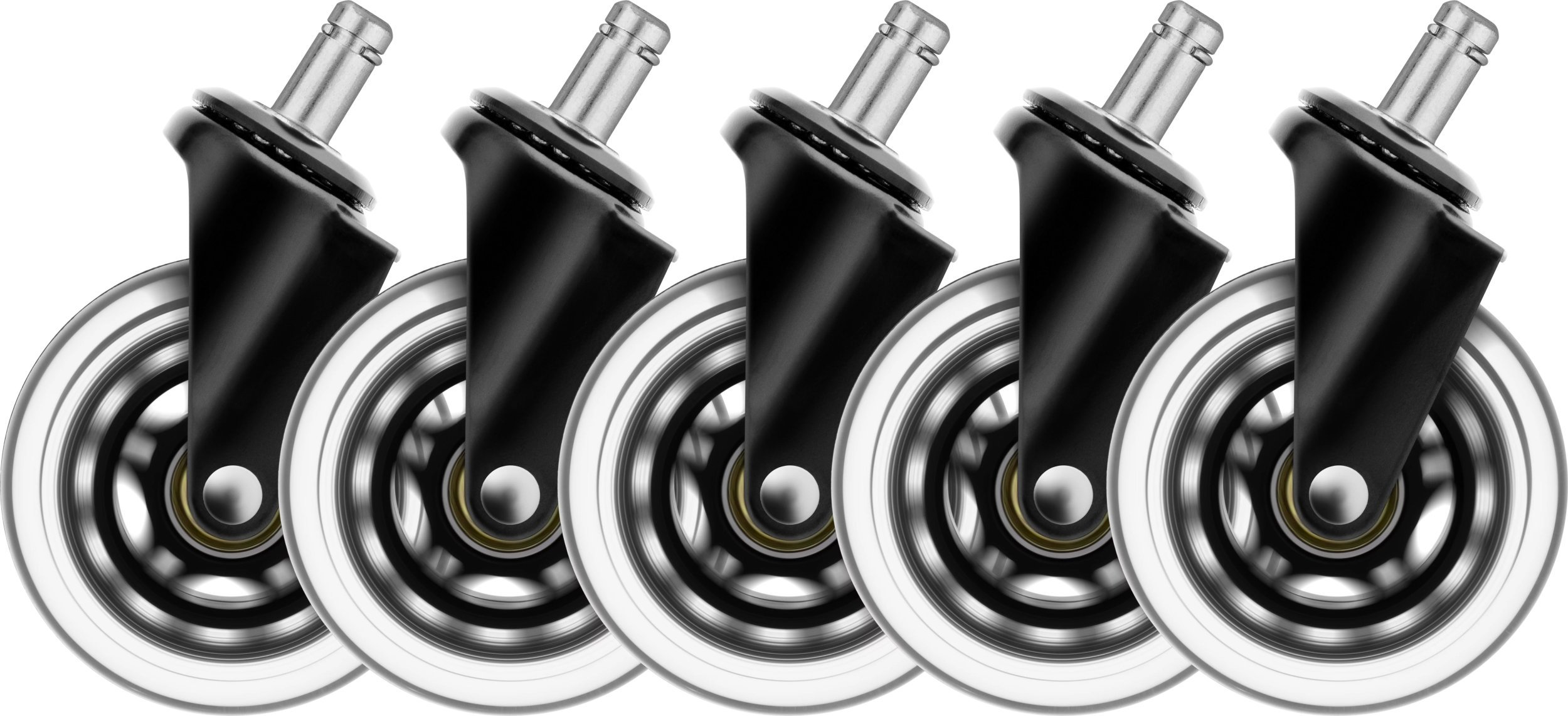 Deltaco Deltaco RGB Rollen f. Gamingstühle 5er Pack schwarz