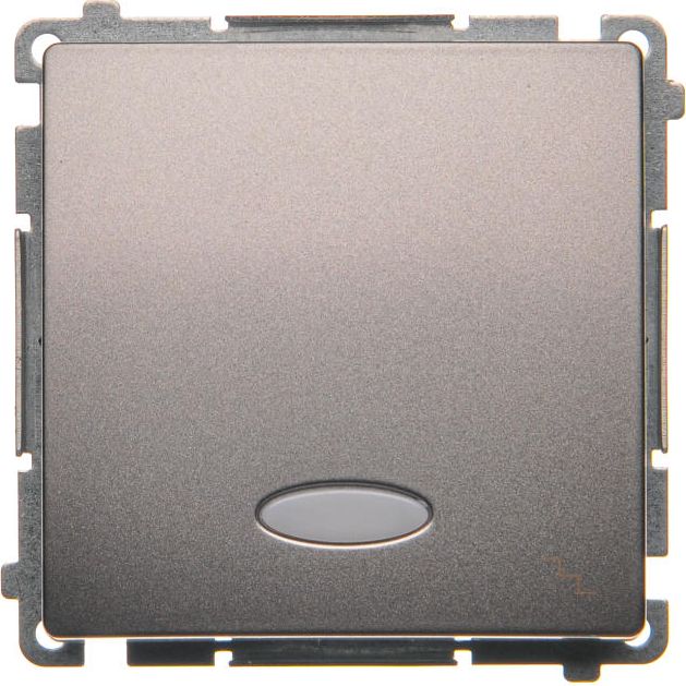 Kontakt-Simon Łącznik schodowy Simon Basic pojedynczy z podświetleniem 10AX 250V inox (BMW6L.01/21)