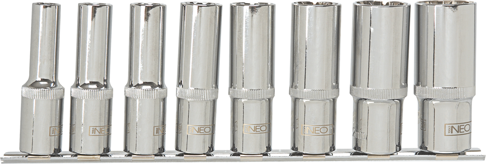 Neo Zestaw nasadek spline 1/2" 10-24mm długich 8szt. (08-650)