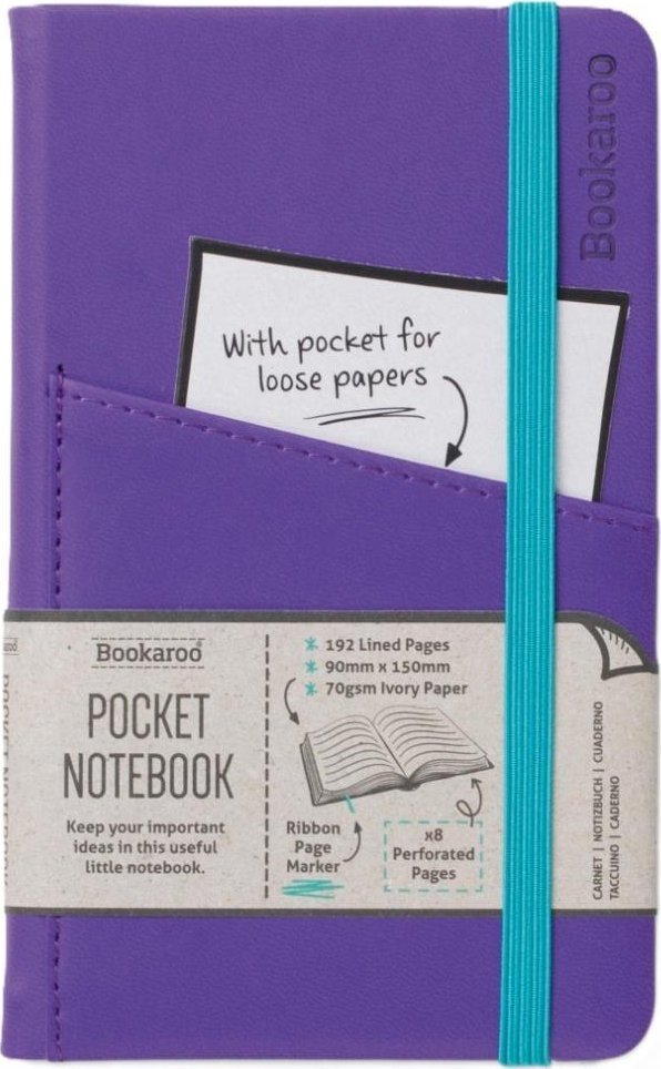 Bookaroo Notatnik Journal Pocket A6 - Fioletowy