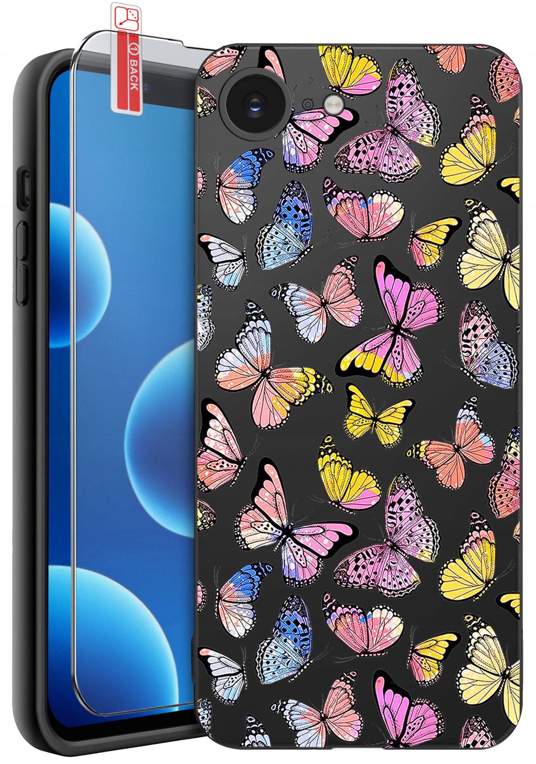 ETUI do iPhone 16e | WZORY | SILIKONOWE MATT CASE + SZKŁO 9H