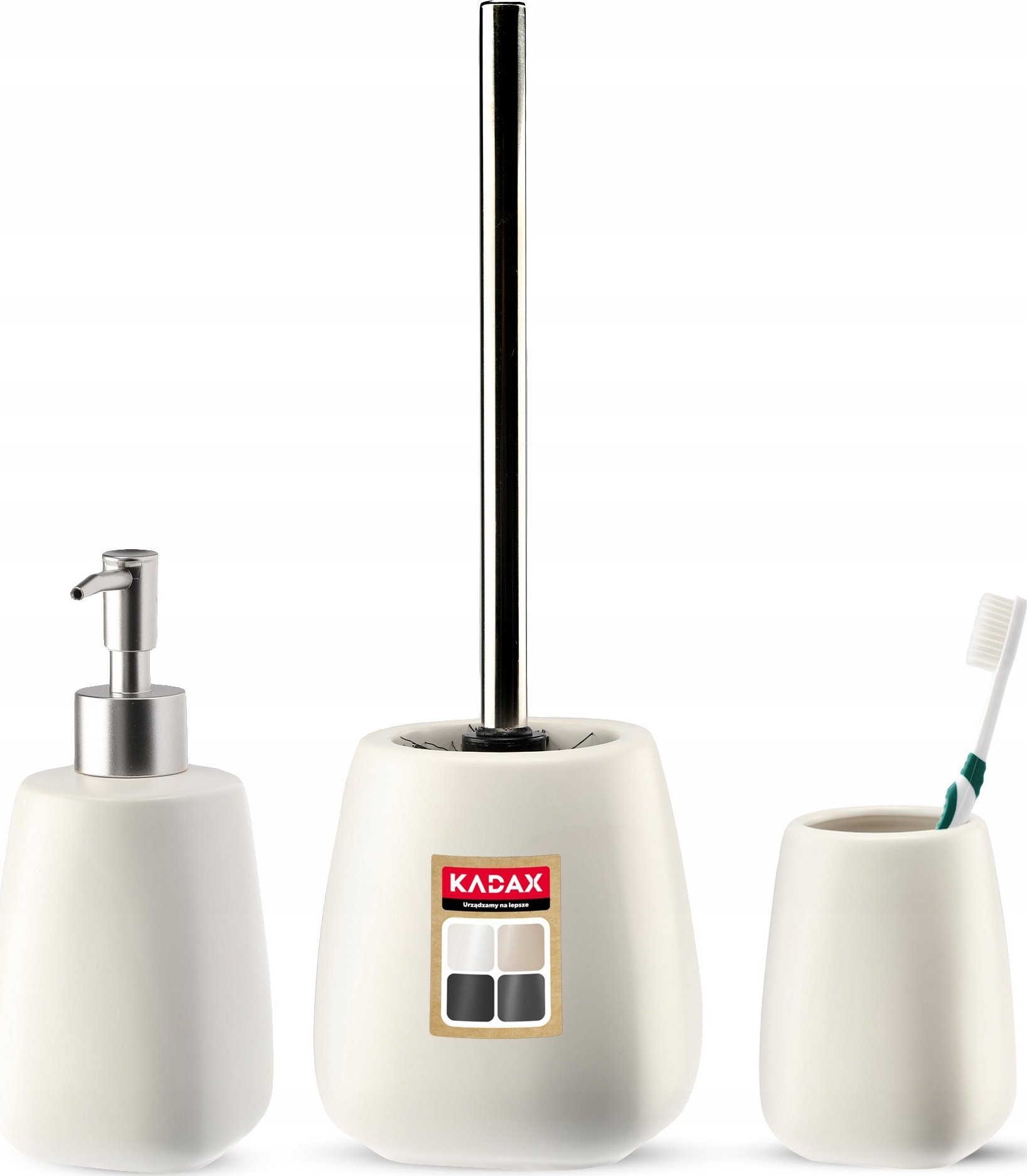 Kadax KADAX Zestaw Łazienkowy 3W1 Komplet Do Wc Biały