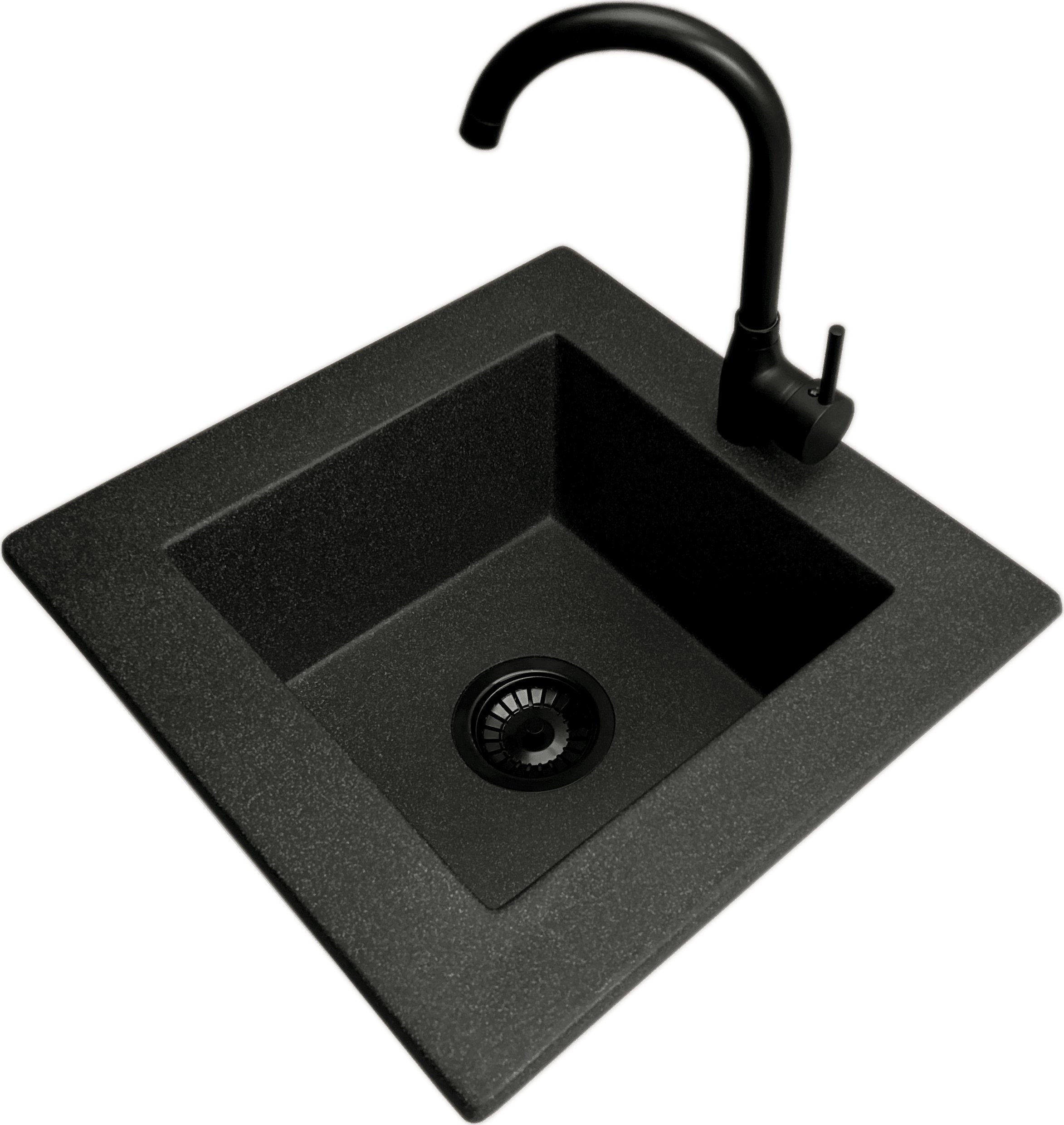 Zlewozmywak PREHNIT Zlewozmywak jednokomorowy FRENIT 12 grafit + bateria LUNA