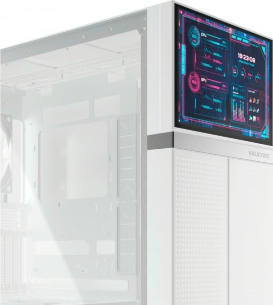 Valkyrie VK02 LCD, tower case (BIAŁY, tempered glass)