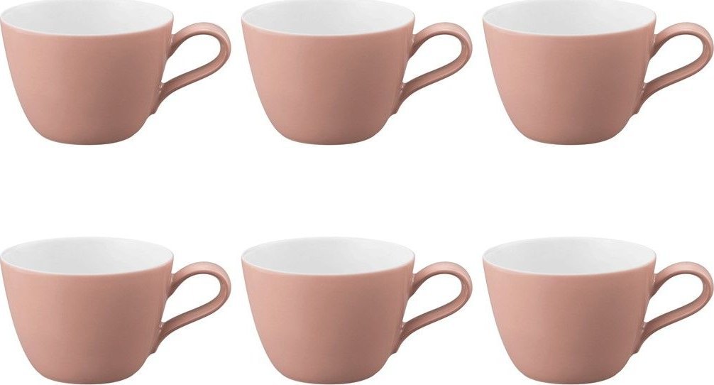 Zestaw 6 filiżanek porcelanowych do kawy 240 ml różowy - Seltmann Weiden