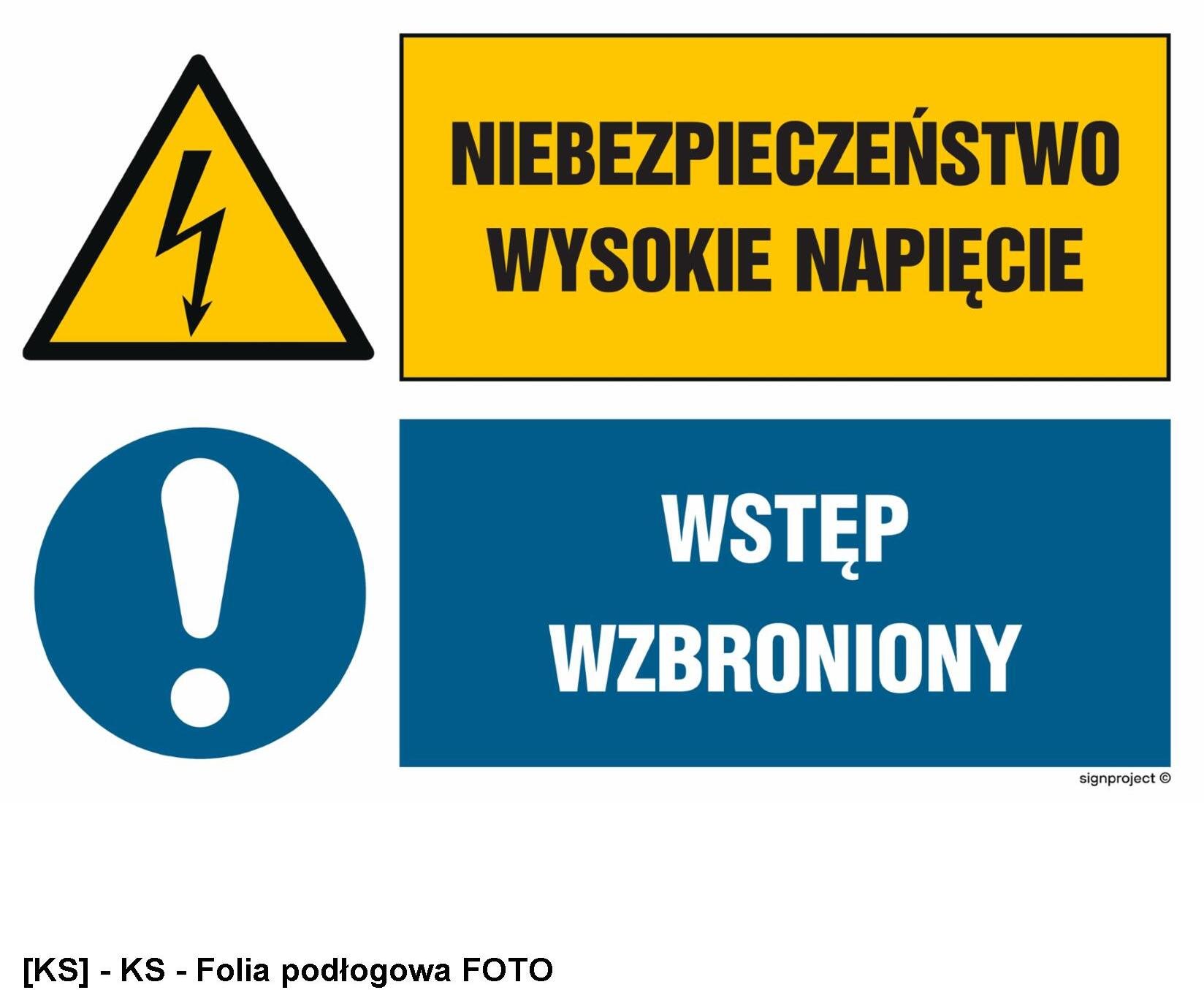 TD Systems GN006 - Niebezpieczeństwo Wysokie napięcie Wstęp wzbroniony 150x100