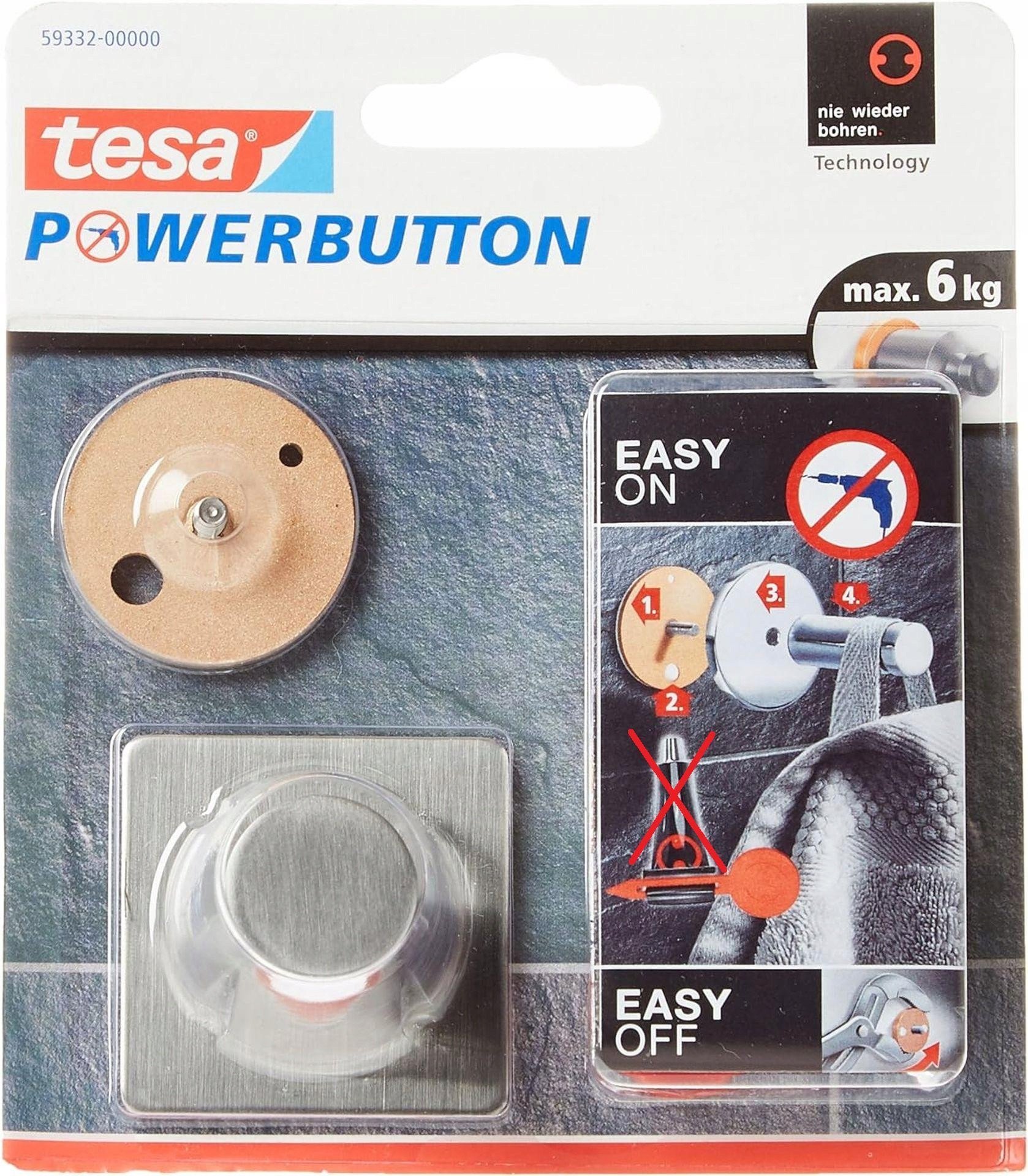 TESA 59332-00000-01 wieszak Wewnętrzna Uniwersalny hak Stal nierdzewna 1 szt.