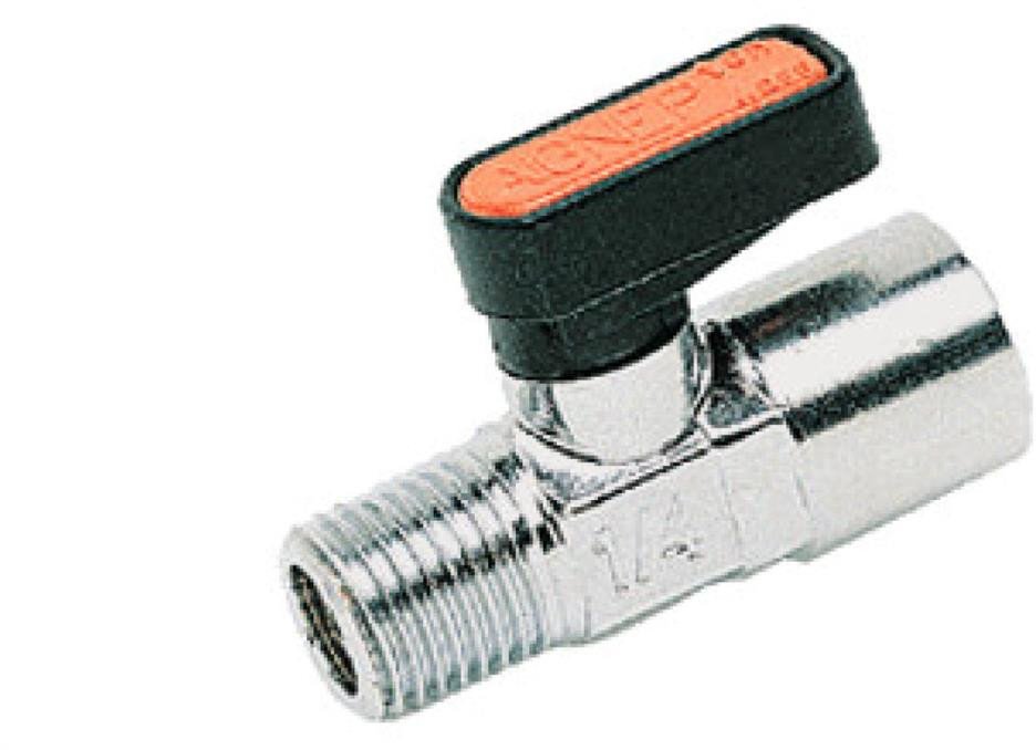 Pneumatyczny zawór kulowy mosiężny niklowany z rączką z tworzywa sztucznego gwint 1/4z-1/4w 6310 1/4-1/4