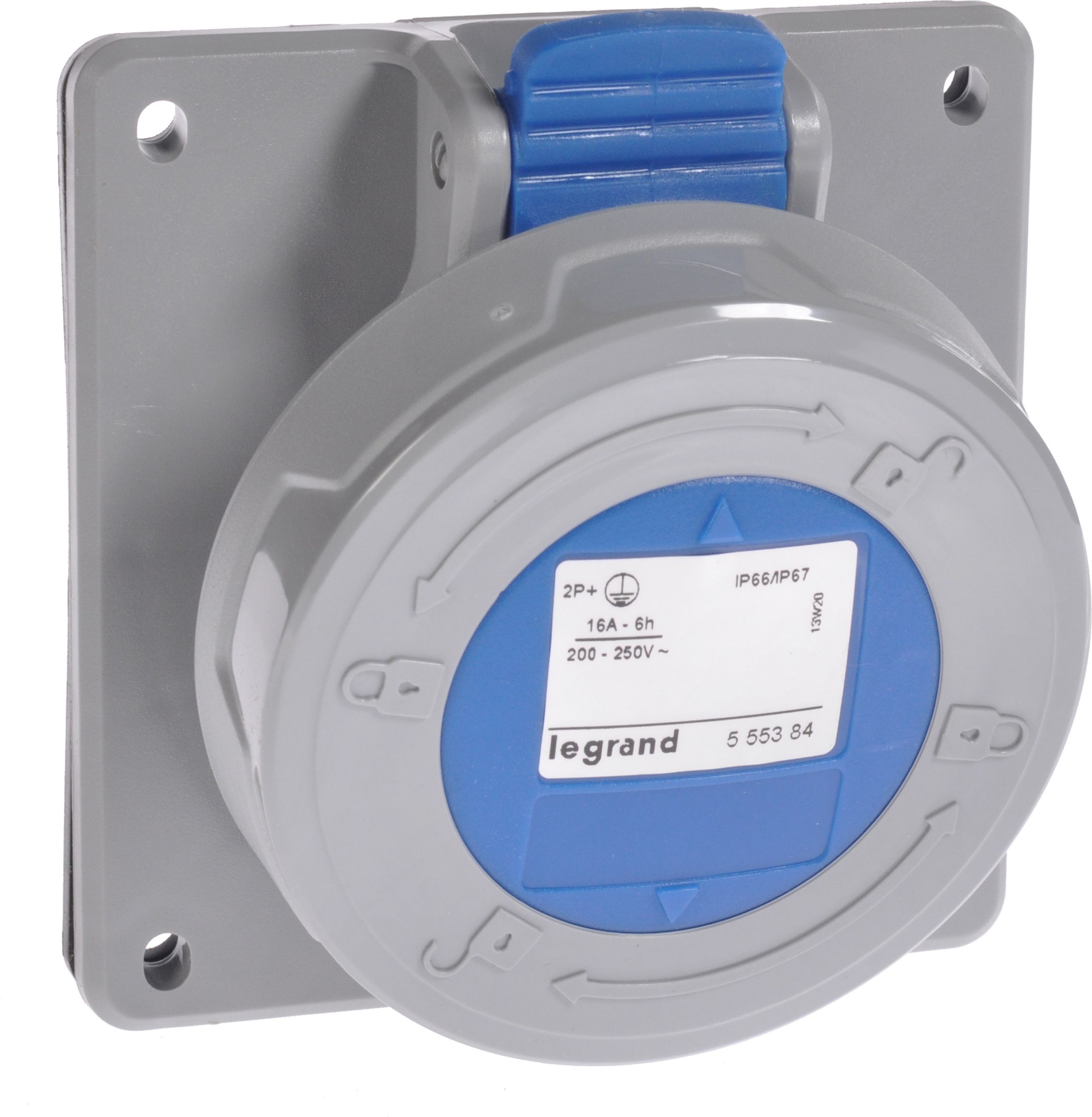 Legrand Gniazdo tablicowe 3P 16A 230V niebieskie IP67 P17 TEMPRA PRO (555384)