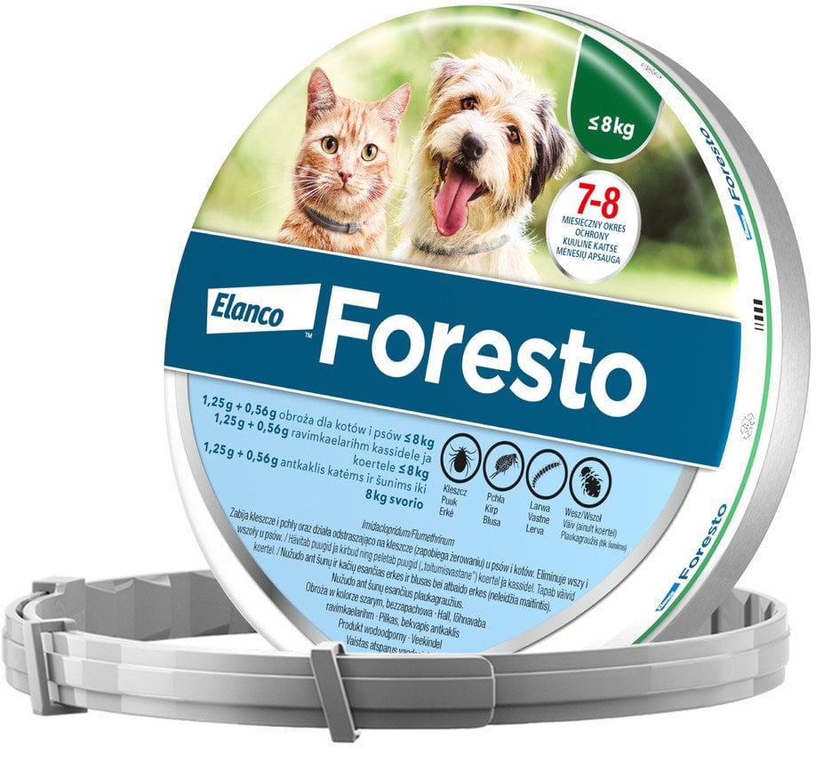 Elanco Obroża przeciwko pchłom i kleszczom Foresto dla psa i kota do 8 kg 38 cm