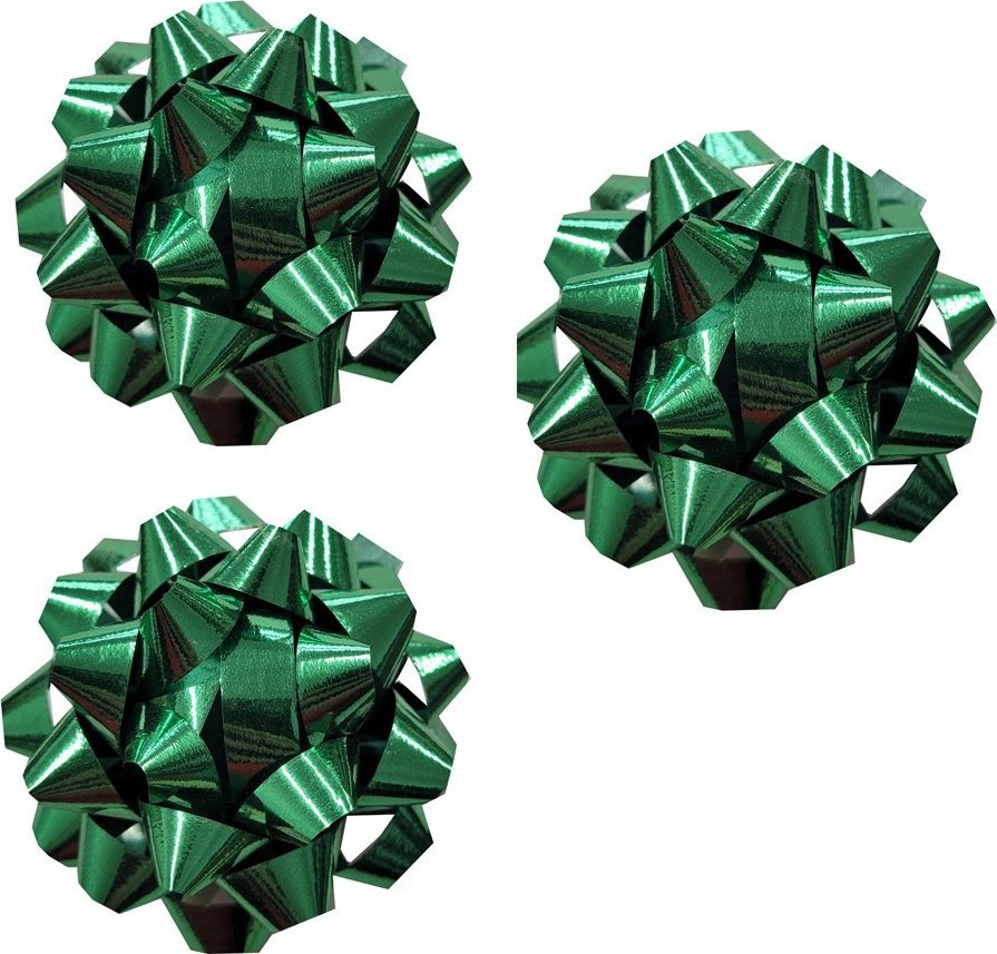 Fastima Rozetka zielona wstążka KOKARDA do prezentów 7cm 3szt.