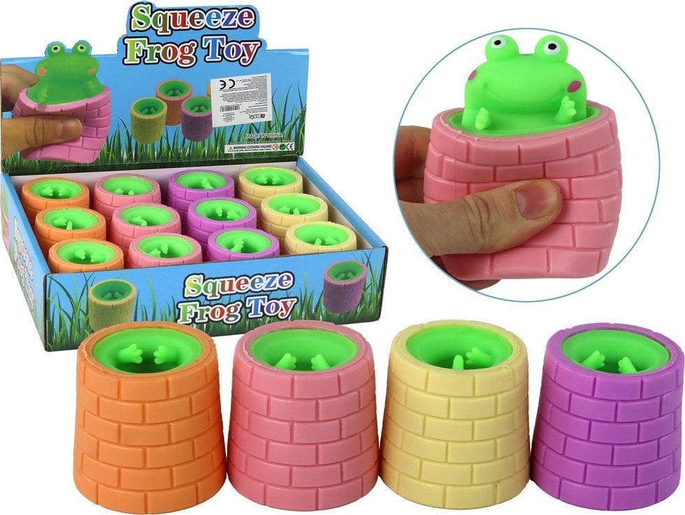 Zabawka Antystresowa Zielona Żabka Wyskakująca z Beczki