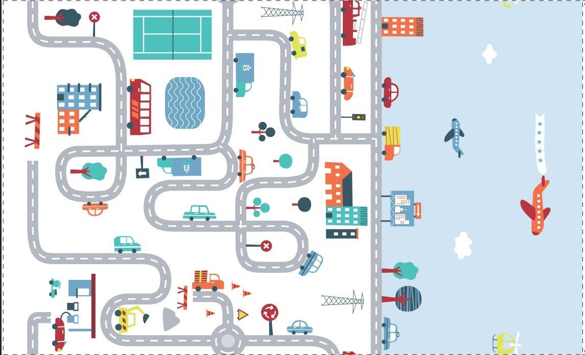 KIK Mata Edukacyjna piankowa dla dzieci ulica 180x200c