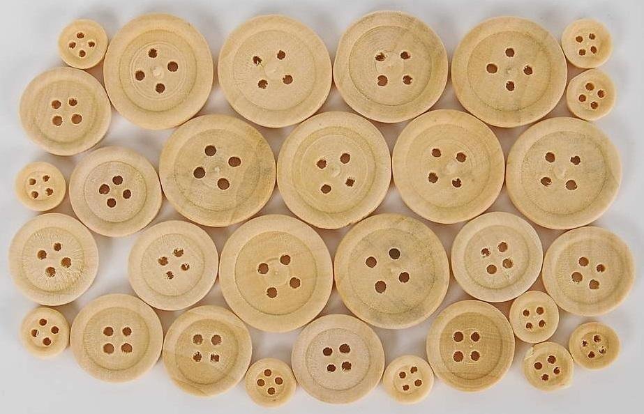 FANDY Guziki drewnianie 02 natural