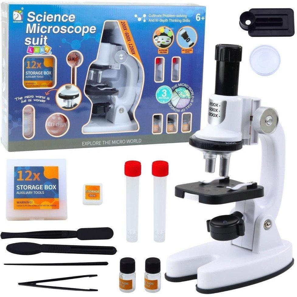 Mikroskop LED powiększenie 1200x akcesoria