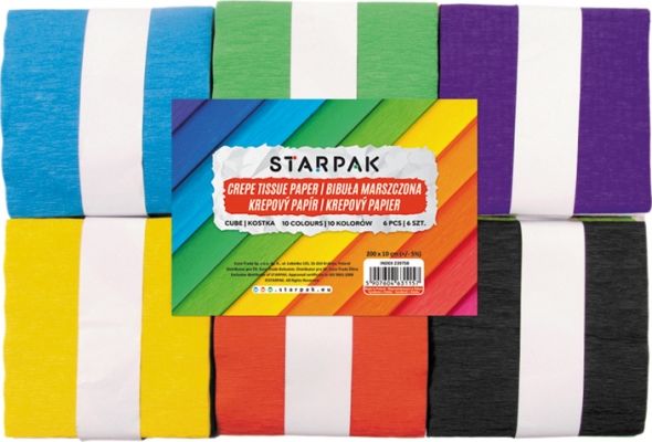 Starpak Bibuła marszczona 10x200cm 10 kol. 6szt.