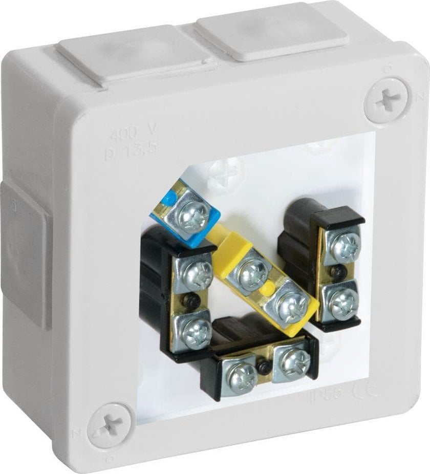 ViPlast Puszka natynkowa z zaciskami 6 wlotów VIPLAST VP-22 BIAŁA IP55 86x86x40mm 022-51